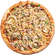 Pizza sabor Supreme tele-entrega Florianópolis e São José pedido online.